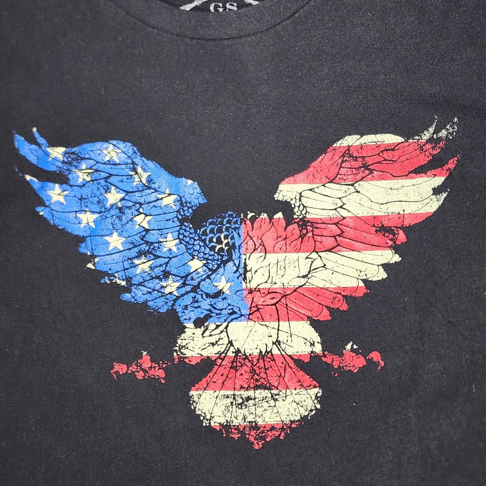 Grunt Style Men's Eagle Flag Graphic Long Sleeve Streetwear Patriot Tee Size XXL - Picture 5 of 8